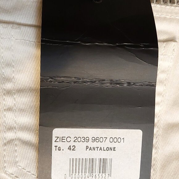 John Richmond RICH Rhinestone Studded Wide Leg White Denim Jeans Sz 42 - Picture 15 of 16